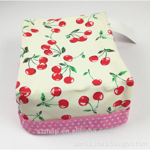 DIY bag cherry and dot cotton pink fabric organizer bag, home storage bag from China